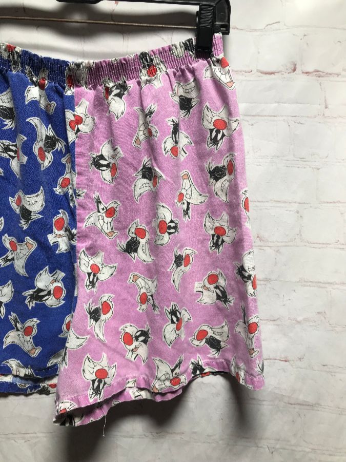 Looney Toons Sylvester Two Tone Boxer Style Shorts | Boardwalk Vintage