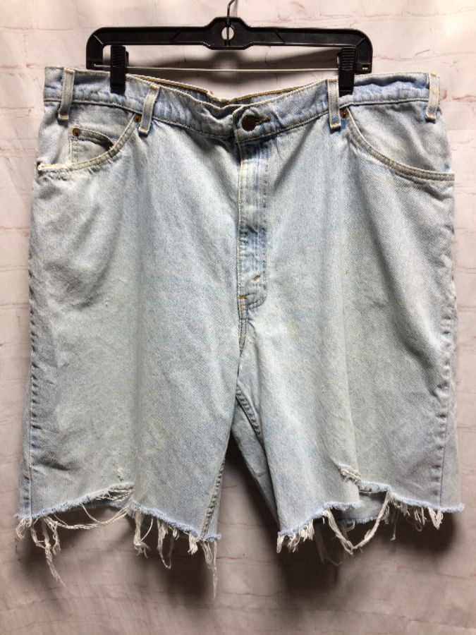 Levis 560 Loose Fit Denim Shorts Large Size Distressed & Soft | Boardwalk  Vintage