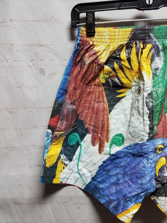 Paper Tyvek Shorts All Over Parrot & Tropical Bird Print | Boardwalk ...