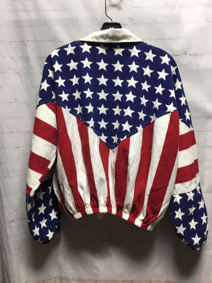 Classic 1980’s Cotton American Flag Design Jacket | Boardwalk Vintage