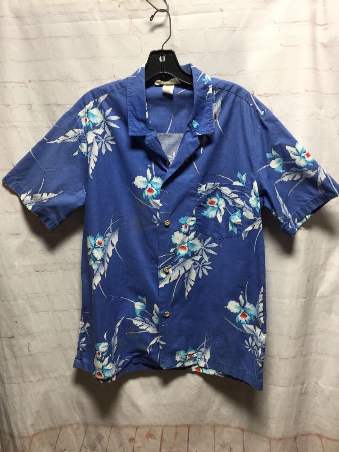 Tropical Floral Print Cotton Hawaiian Shirt | Boardwalk Vintage