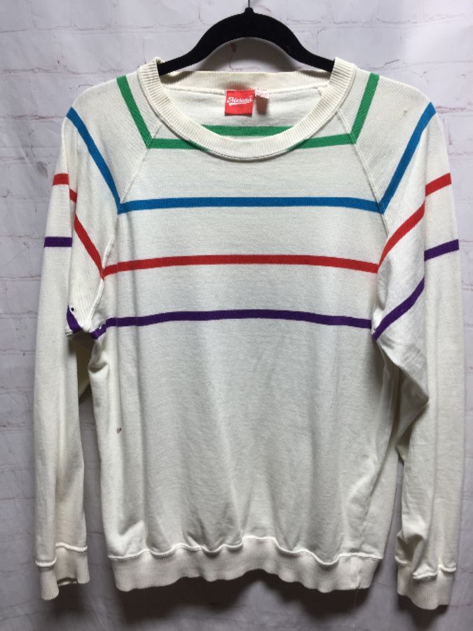Retro Rainbow Stripe Sweatshirt – As Is | Boardwalk Vintage
