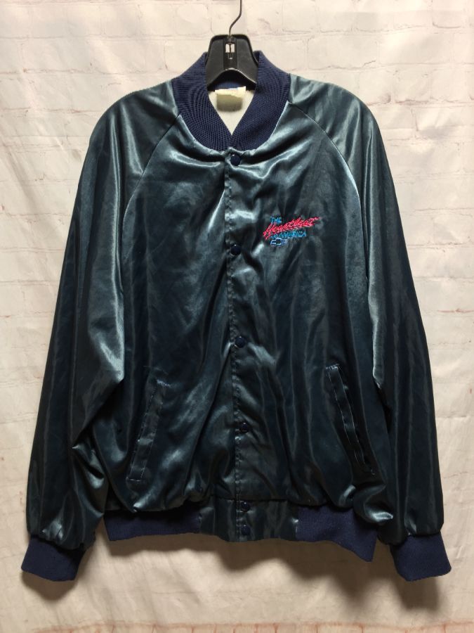 Chevy Satin Jacket W/ Heartbeat Of America Embroidered Design ...