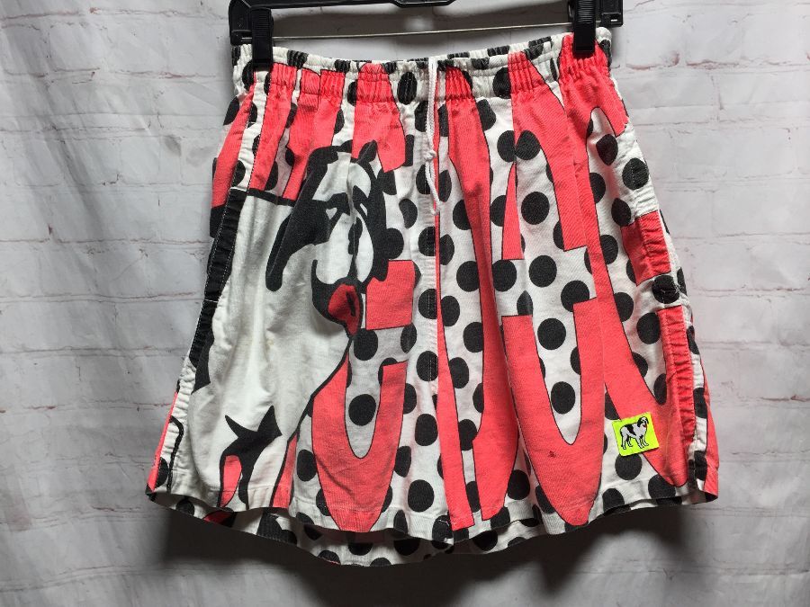 Rad Totally 80s Neon Big Dogs Cotton Summer Shorts | Boardwalk Vintage