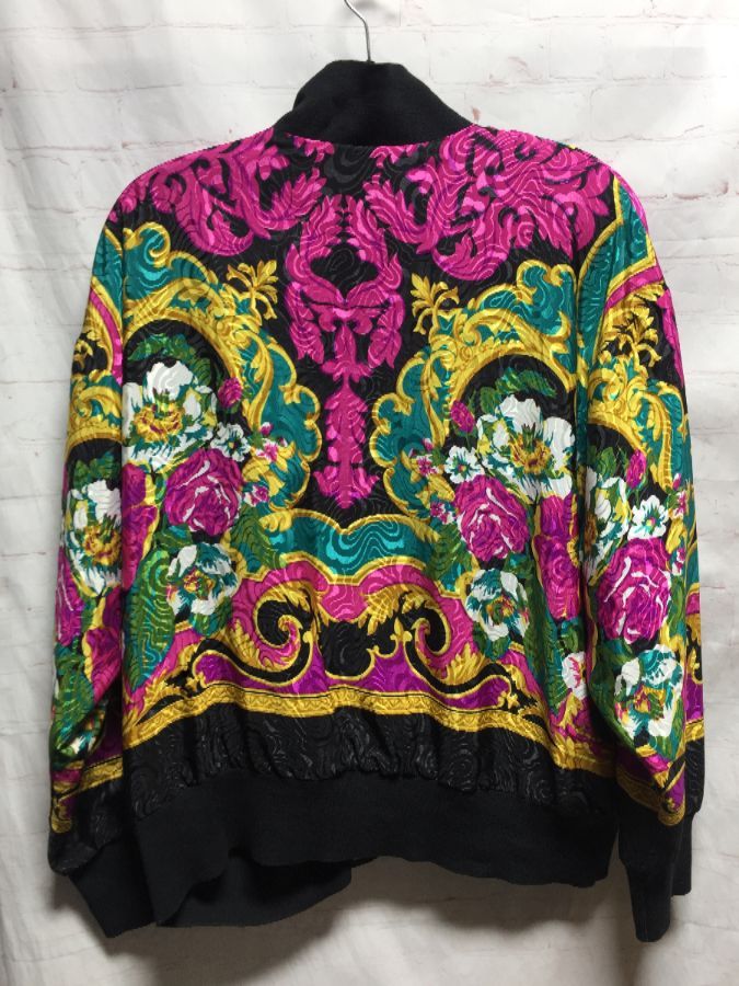1980’s Funky Floral Baroque Print Jacket W/ Shoulder Pads | Boardwalk ...
