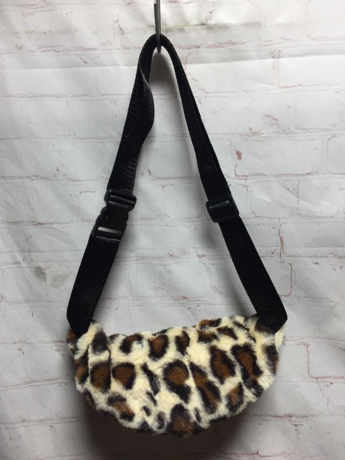 Fuzzy Faux Fur Leopard Print Fanny Pack W/ Zip-up & Adjustable Belt ...