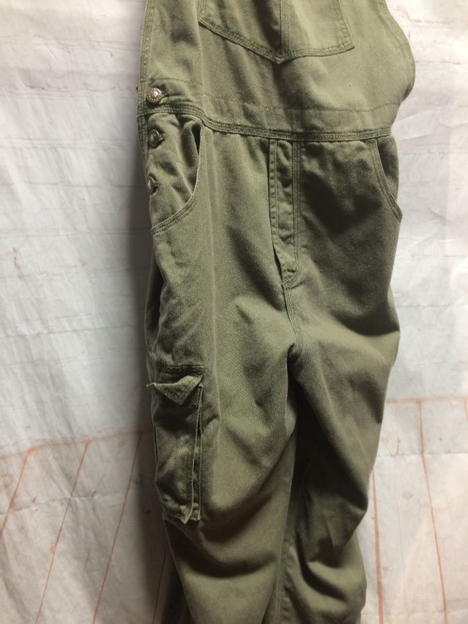 Rad 1990s Military Green Cargo Pocket Twill Overalls | Boardwalk Vintage