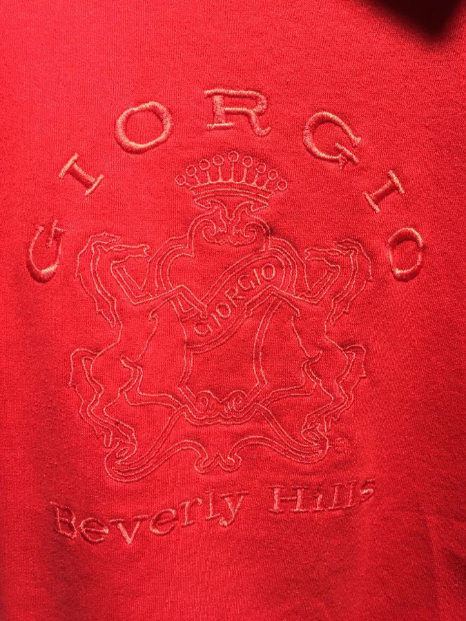 Embroidered Giorgio Beverly Hills Collared Pullover Sweatshirt ...
