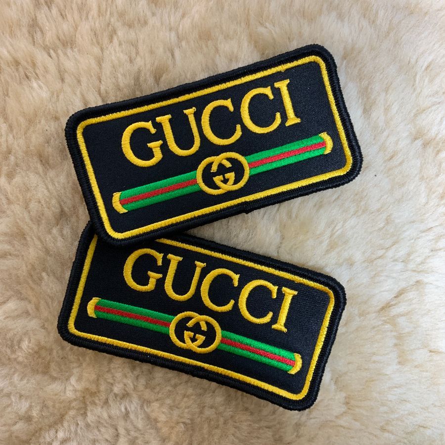 Embroidered Gucci Logo Patch (heat Seal Backing) | Boardwalk Vintage