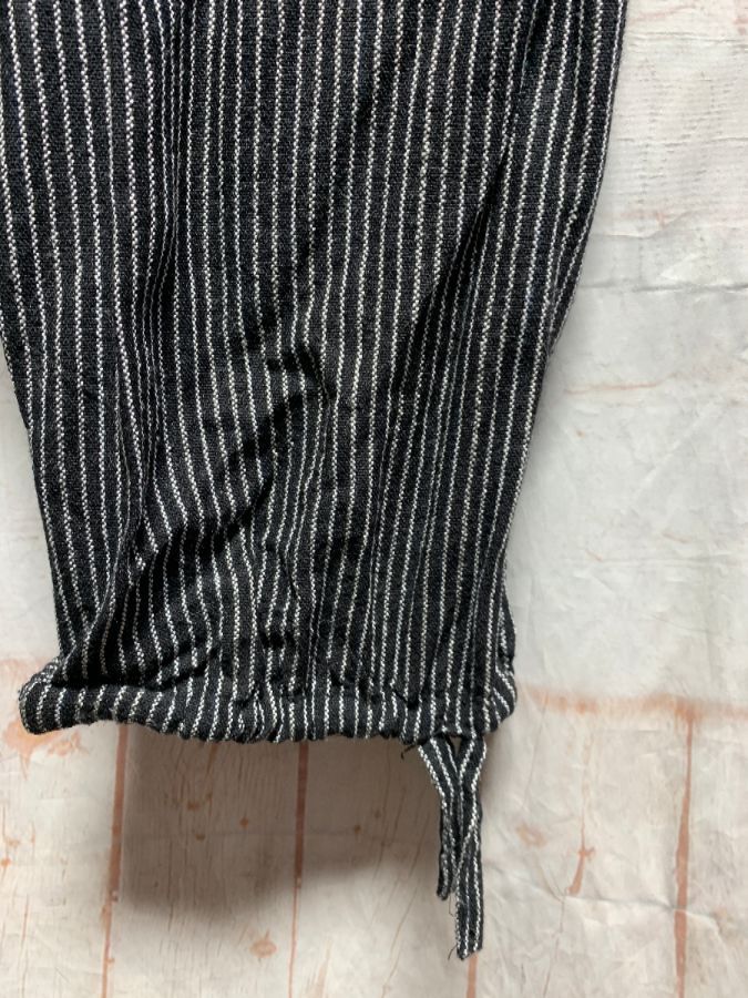 Pin Striped Linen Look Beach Pants W/ Cargo Pockets | Boardwalk Vintage