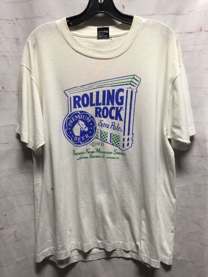 Super Nice Classic Rolling Rock Beer Logo T Shirt Thin & | Boardwalk Vintage