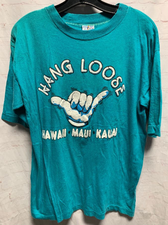 Rad 1980's Hang Loose T-shirt Hawaii/maui/kauai W/ Puff Logo