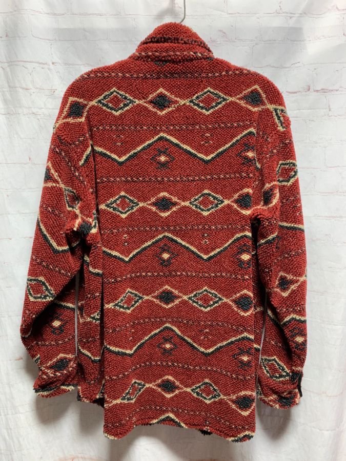 Heavy/soft Woven Flannel Shirt W/ Ethnic Tribal Pattern | Boardwalk Vintage