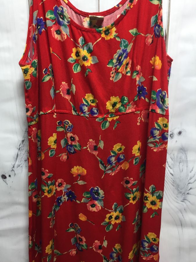 Floral Print Design Long Length Rayon Dress | Boardwalk Vintage