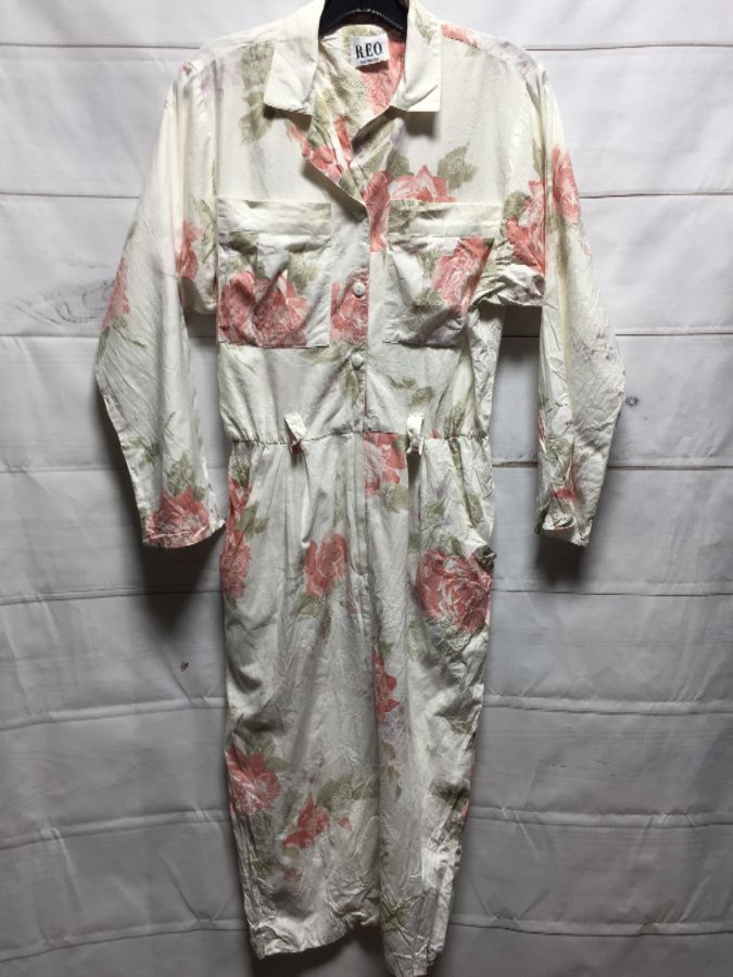 Classic 1980’s Long Sleeve Floral Printed Cotton Dress W/ Collar ...