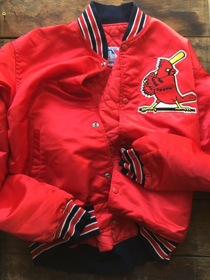 VINTAGE Chalk Line Red St. Louis Cardinals Satin Warm Up Jacket Youth Size  14/15