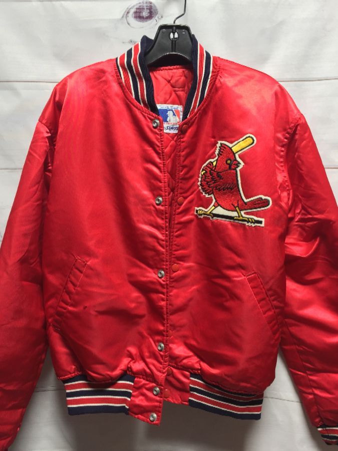Mlb St Louis Cardinals Satin Button Up Starter Jacket