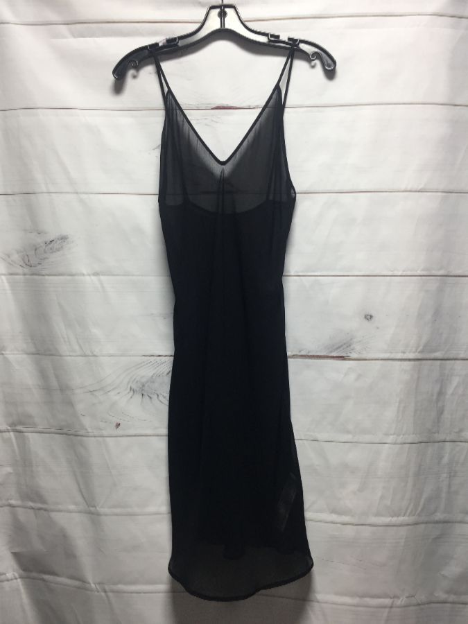 black spaghetti strap slip dress