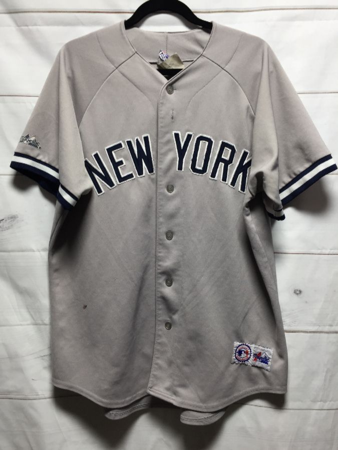 New York Yankees Jersey - Home Grey Jersey with Felt Lettering By CCN -  Mens XL