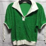TERRY CLOTH 70S SHORT SLEEVE HENLEY SWEATER W/TIE SLEEVE – AS IS