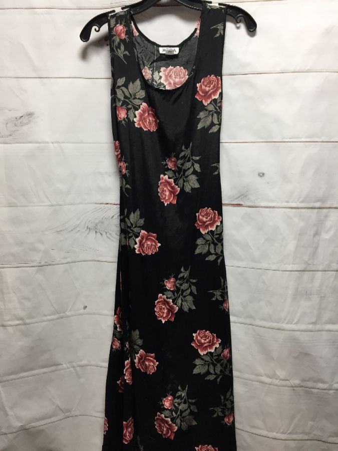 product details: 1990'S MAXI RAYON DRESS W/ ROSE FLORAL PRINT photo
