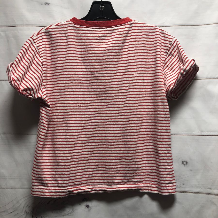 Horizontal Striped Retro 1970’s Style T-shirt W/ Ringed Neck & Rolled ...