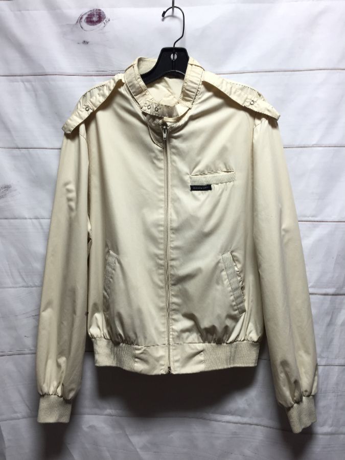 Vintage Members Only Jacket Classic Style Beige Size XL Long #11978