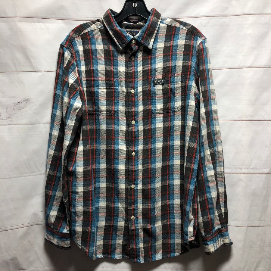 Polo Brand Long Sleeve Flannel Shirt With 1990s Colored Plaid ...