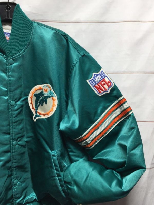 NFL MIAMI DOLPHINS SATIN STARTER JACKET » Boardwalk Vintage