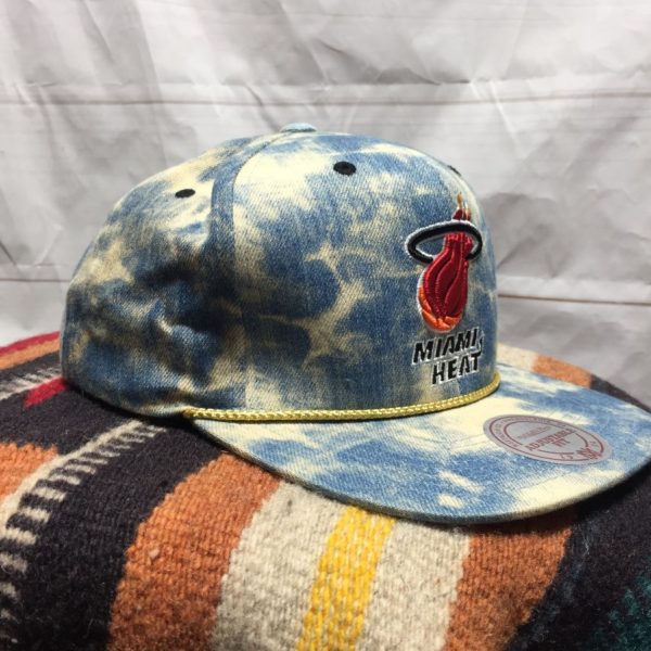 Miami Heat Bleached Denim Tie Dye Hat 