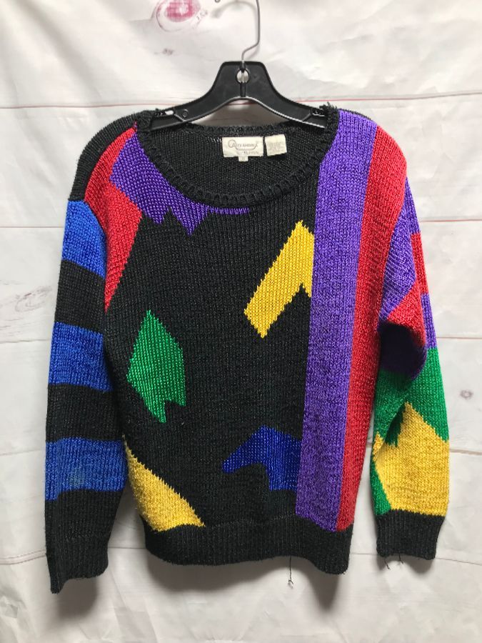 Funky Multi Colored Knit Sweater | Boardwalk Vintage