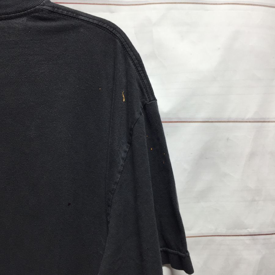 Distressed Black Cotton Tshirt Paint Splatters | Boardwalk Vintage