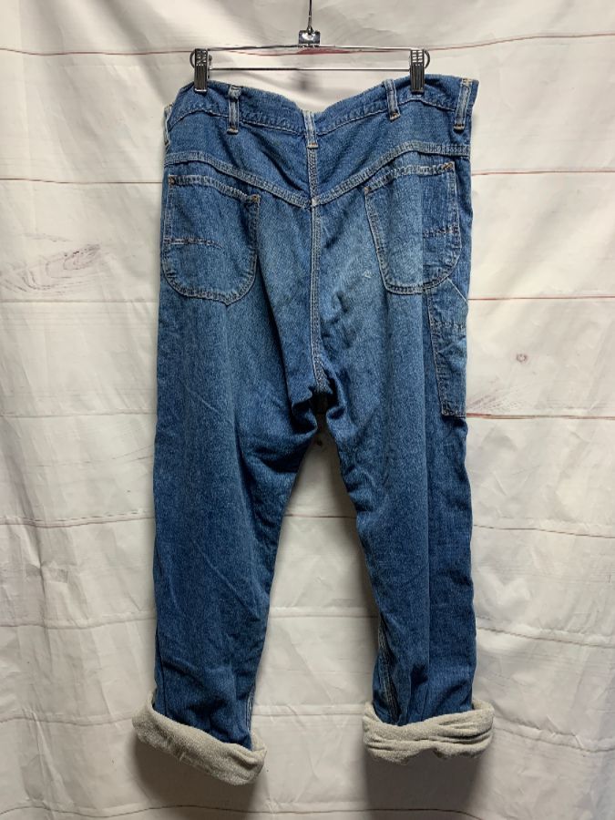 Flannel Lined 1960s Sears Brand Denim Cargo Style Work Wear Jeans With ...