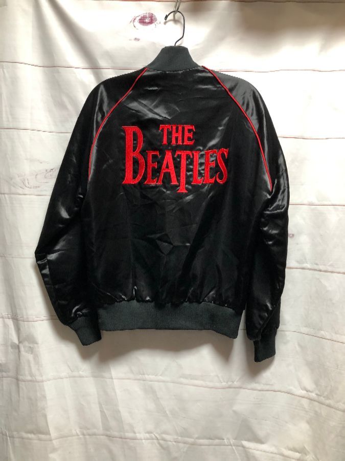 Beatles Satin Button Jacket With Red Piping | Boardwalk Vintage