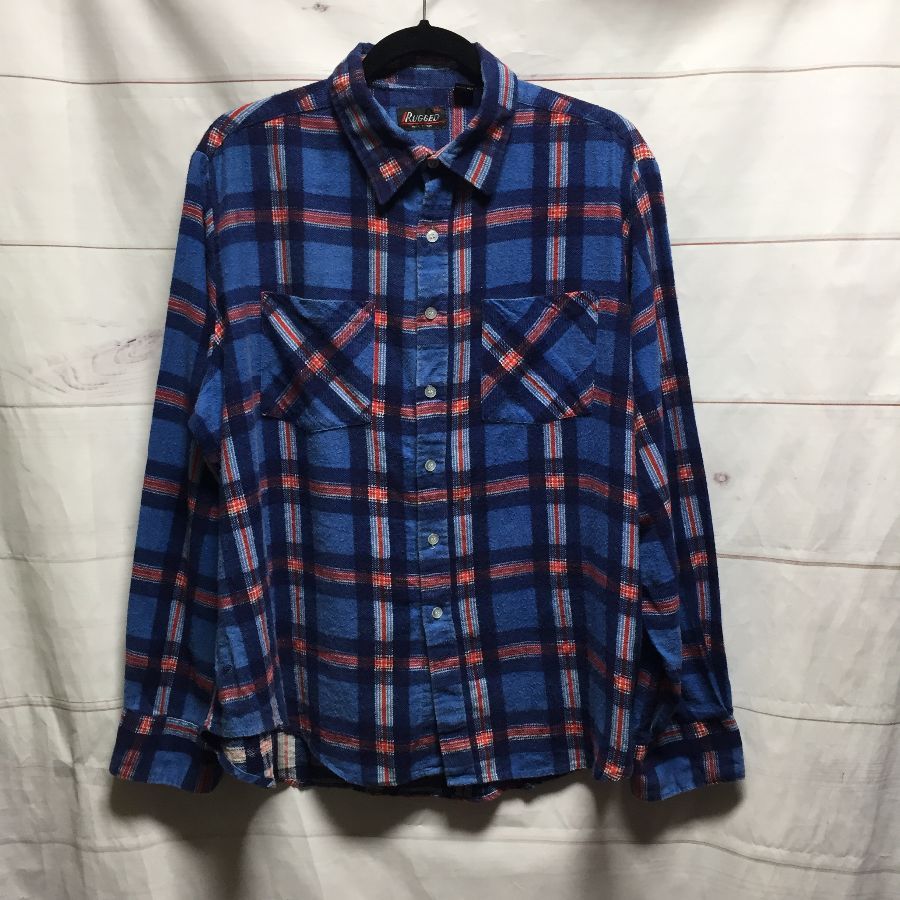 Long Sleeve Button Up Flannel Shirt 100% Cotton | Boardwalk Vintage