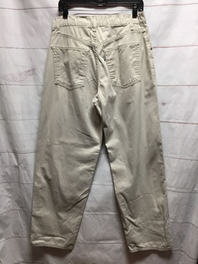 1990s Levis Silver Tab Baggy Fit Levis Khaki Denim Twill Jeans 