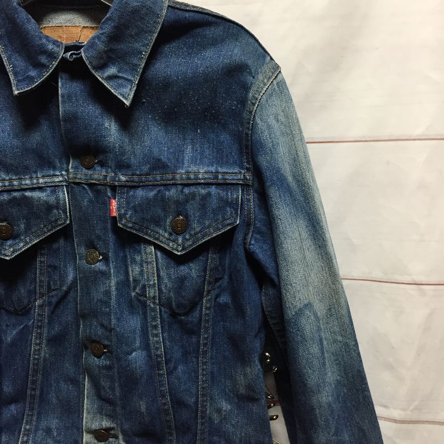 Levis Small Fit Denim Jacket With Hand Screen Printed Sex Pistols