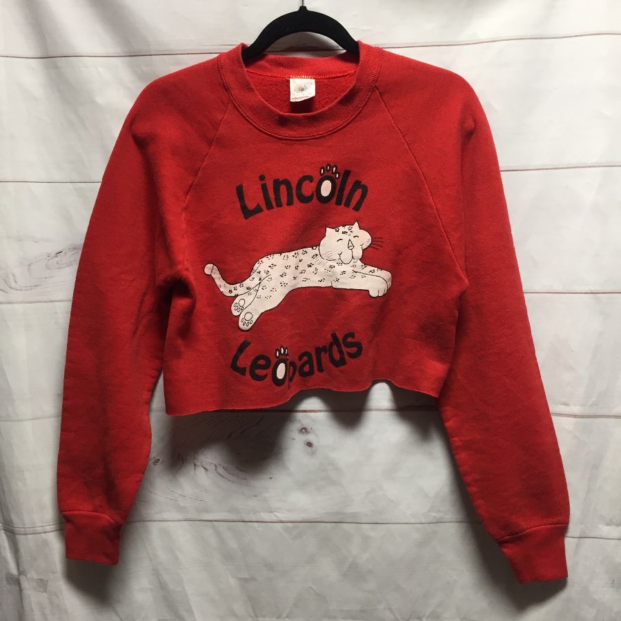product details: LINCOLN LEOPARDS PAW PRINT CROPPED SWEATSHIRT photo