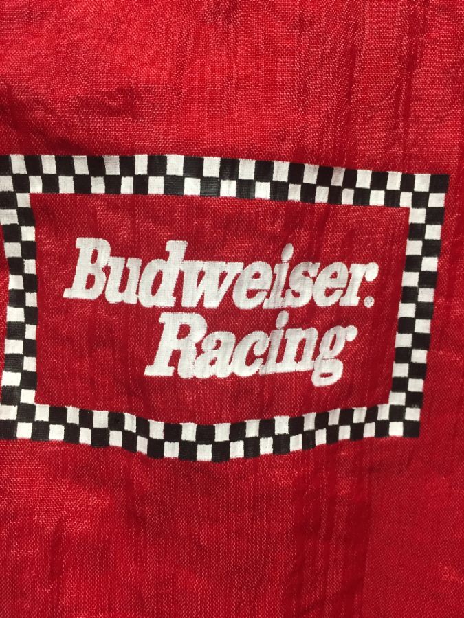 Radical Budweiser Racing Jacket With Checkered Sleeves & Large Back ...