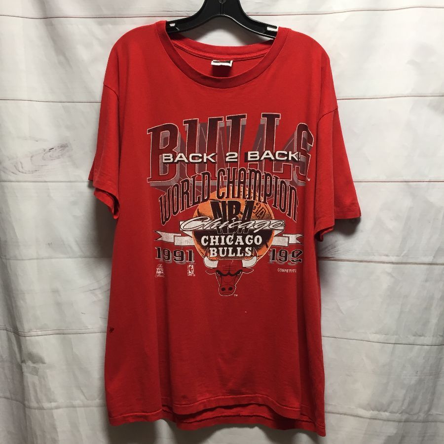 Vintage 1992 Chicago Bulls BACK 2 BACK World Champions NBA T-Shirt Men's M  USA