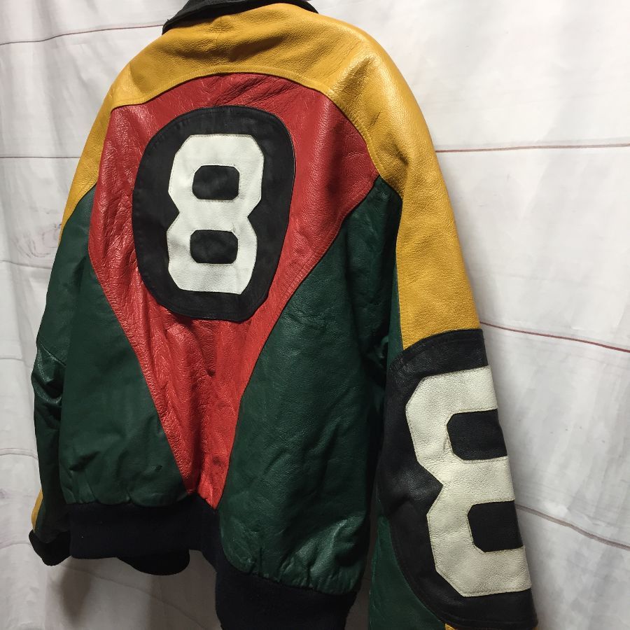 Men's 8 Ball Jacket [Red/Black/Yellow] – LeatherKloset