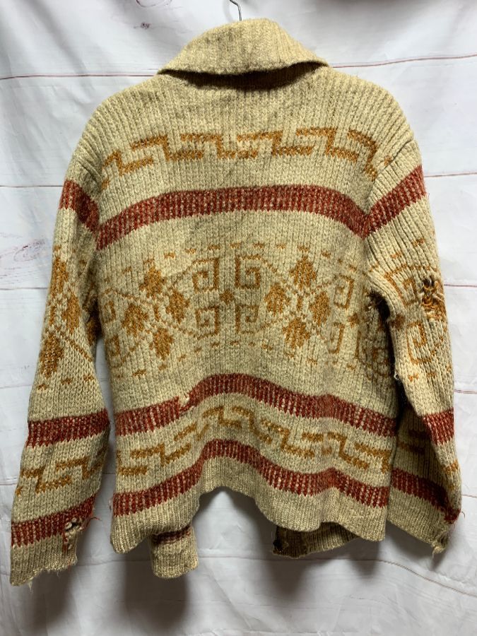 Heavily Distressed Wool Pendleton Sweater Cardigan #thedude # ...