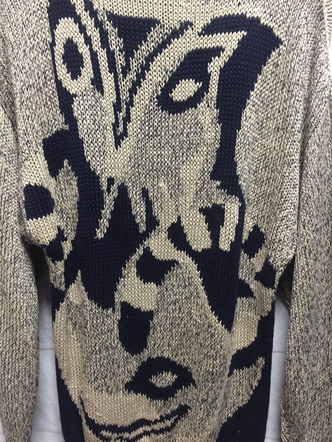 1990s Knitted Cotton Oversized Sweater With Funky Abstract Design Made ...