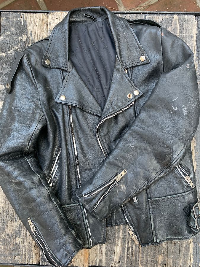 Classic Genuine Leather Motorcycle Biker Jacket – As Is | Boardwalk Vintage