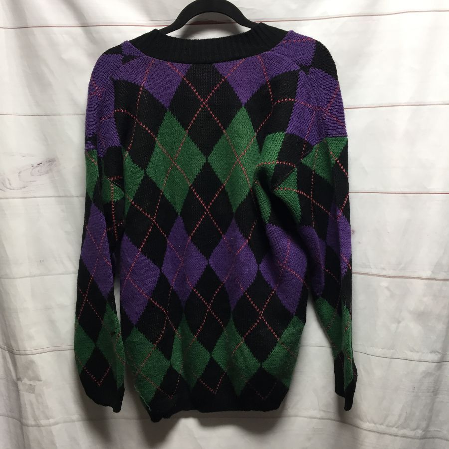 1990s Classic V Neck Argyle Sweater | Boardwalk Vintage