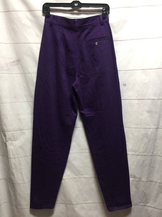 High Waisted Purple Pleated Trousers Tapered Leg | Boardwalk Vintage