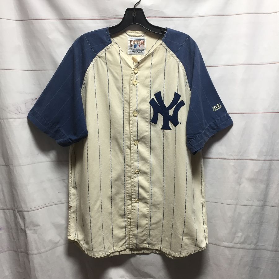 wij software Broek Original Two-toned New York Yankees Pin Striped Cotton Baseball Jersey |  Boardwalk Vintage
