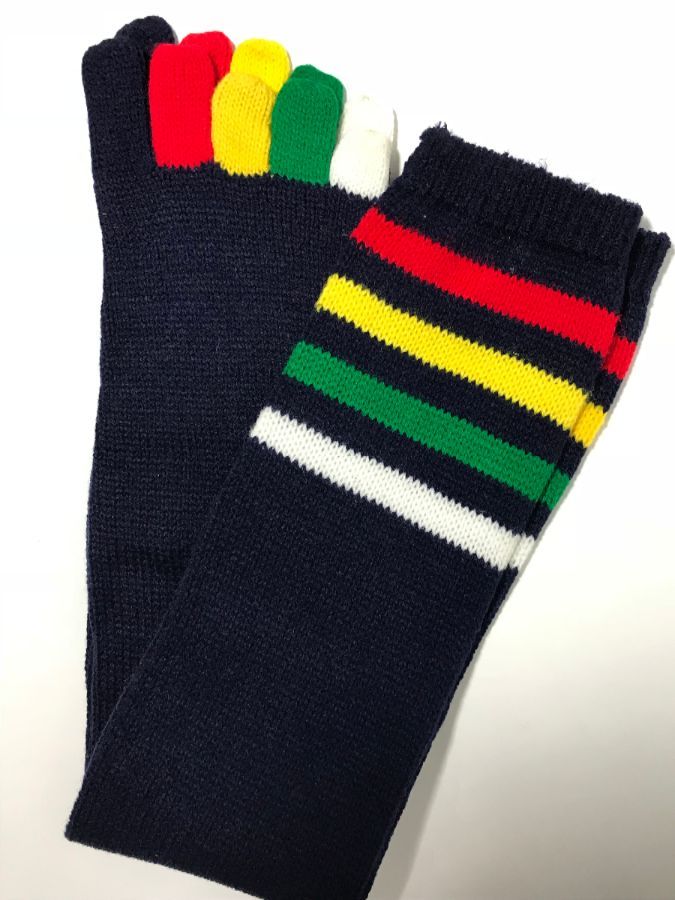 Retro Knitted Knee High Striped Toe Socks *vintage Deadstock