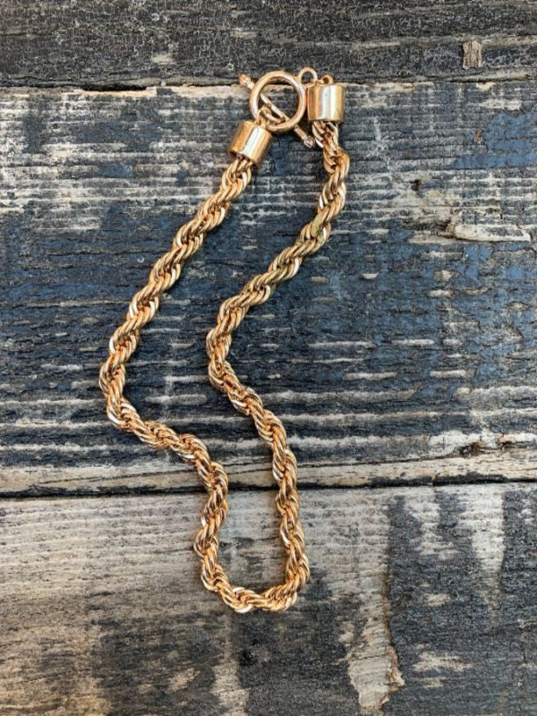 Heavy 1970s Gold Dookie Chain Twisted Rope Chain Choker / Necklace ...