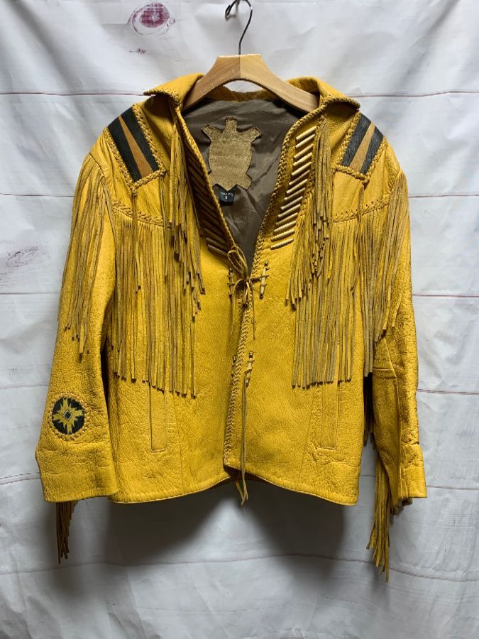 Handmade Native American Buckskin Leather Fringe Jacket | Boardwalk Vintage